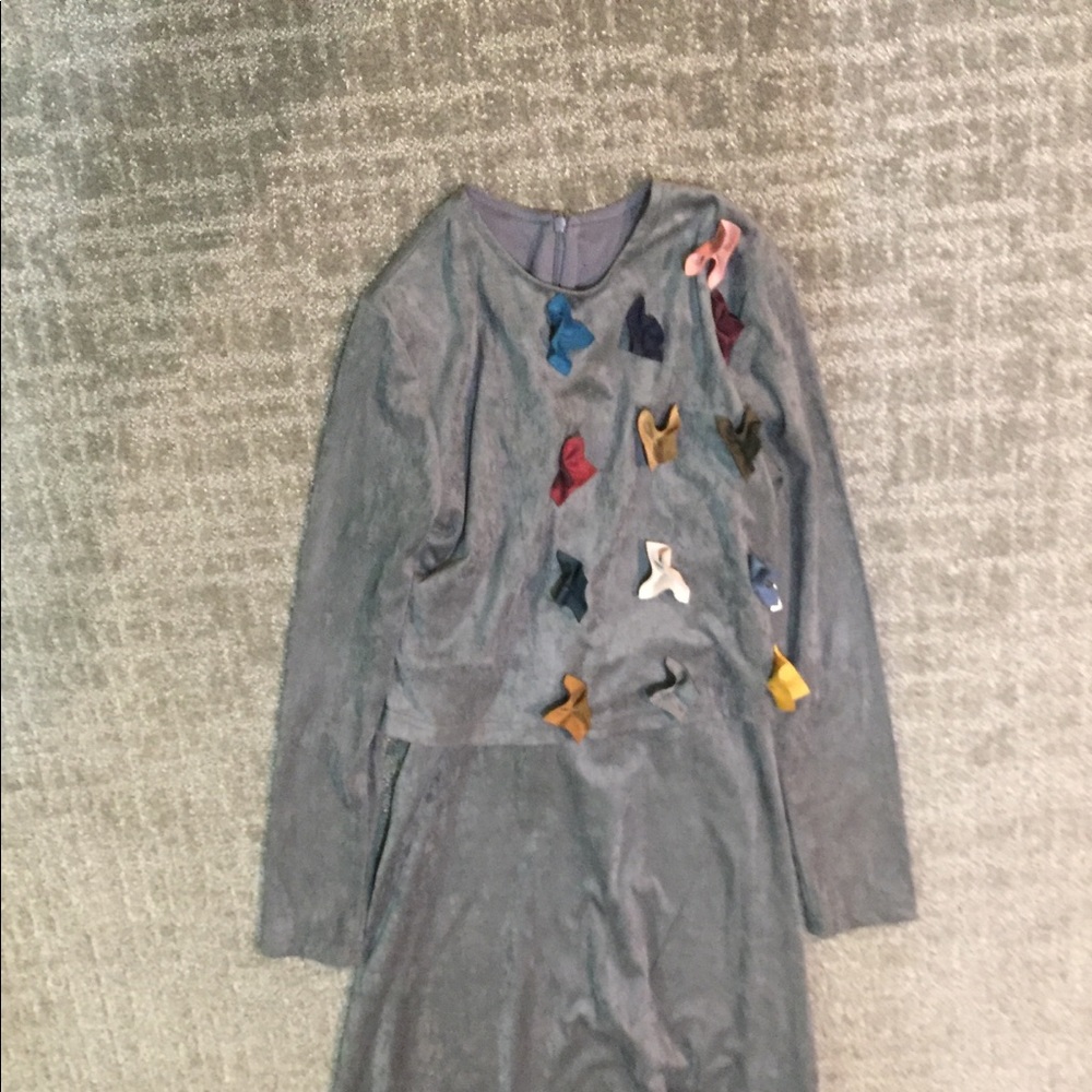 Girls Suede Dress with flowers! NWT!